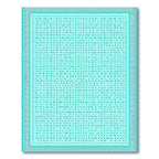 Aqua Diamond Lattice Border Rug