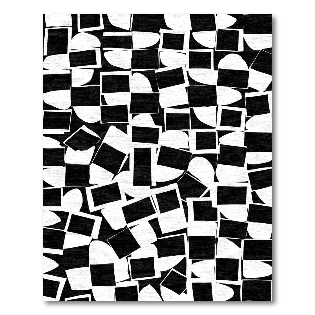 Monochrome Abstract Squared Composition Rug