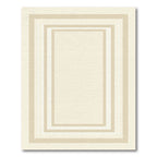 Cream Nested Rectangles Border Rug