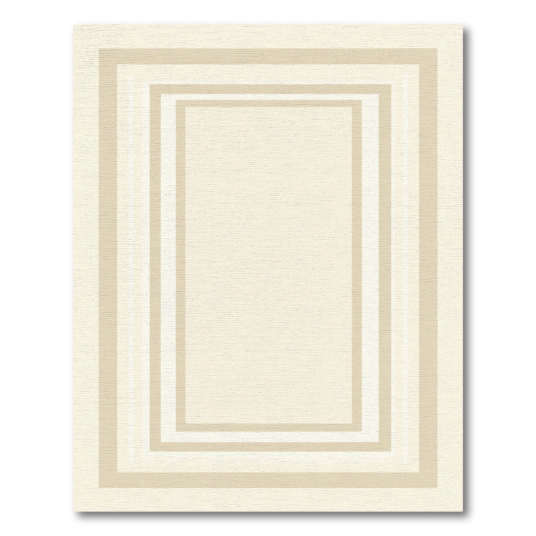 Cream Nested Rectangles Border Rug
