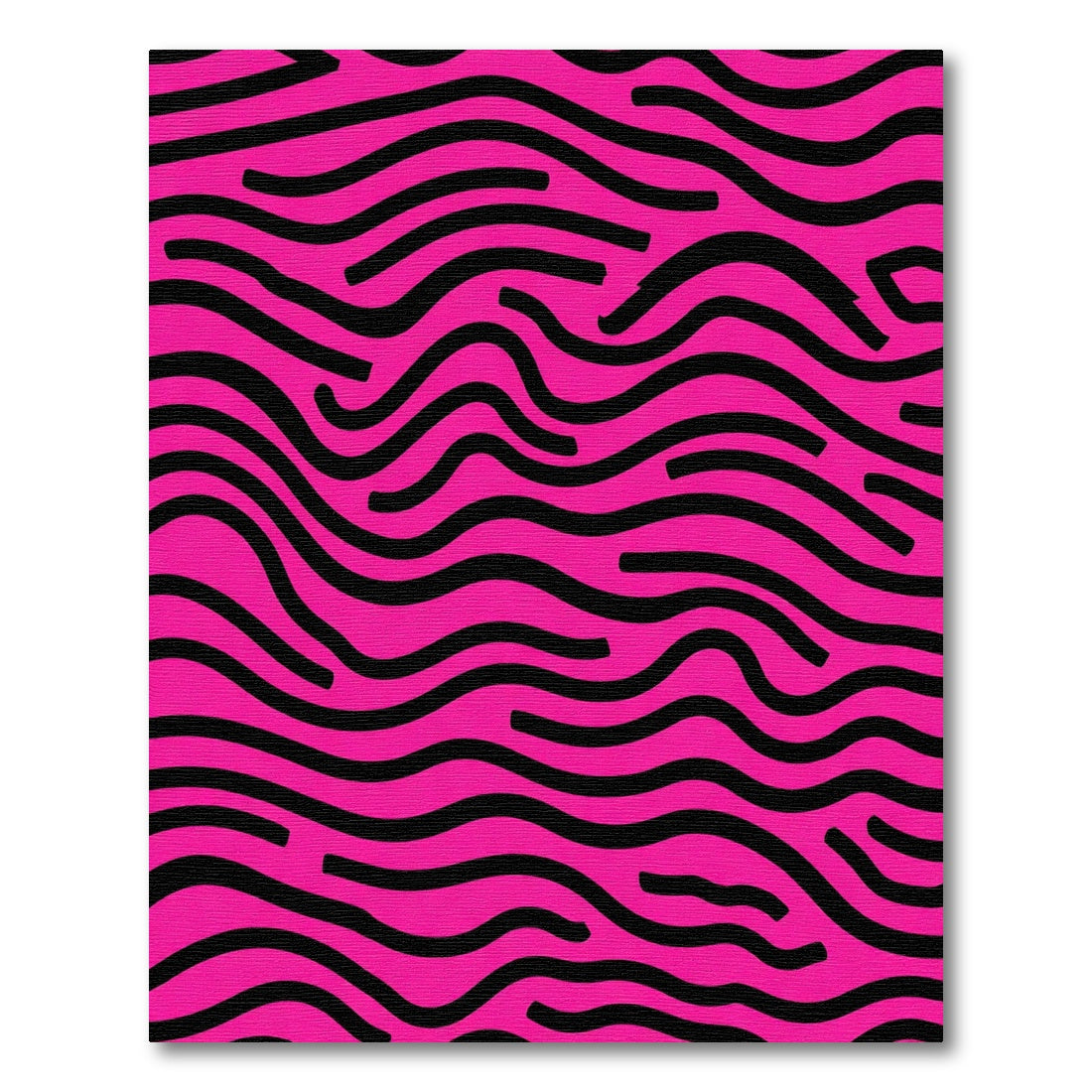 Hot Pink Black Wavy Lines Rug