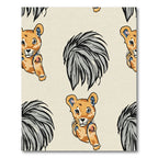 Cute Lion Cub Fur Mane Rug