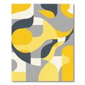 Vibrant Abstract Yellow Gray Forms Rug
