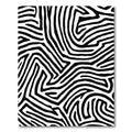 Black White Maze Stripes Rug
