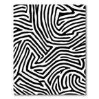 Black White Maze Stripes Rug