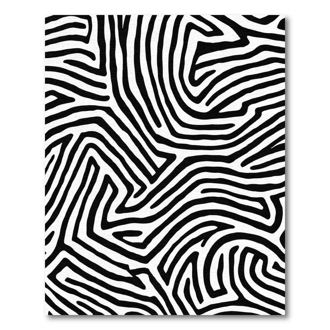 Black White Maze Stripes Rug