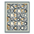 Geometric Interlocking Swirls Gold Gray Rug
