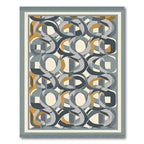 Geometric Interlocking Swirls Gold Gray Rug