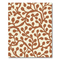 Terracotta Vine Leaf Pattern Rug