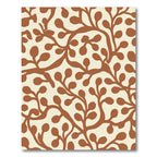 Terracotta Vine Leaf Pattern Rug