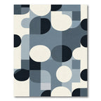 Midcentury Modern Geometric Circles Rug