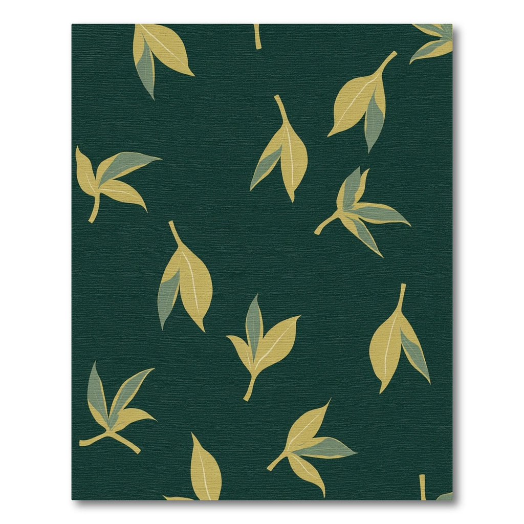 Deep Emerald Yellow Leaf Scatter Rug