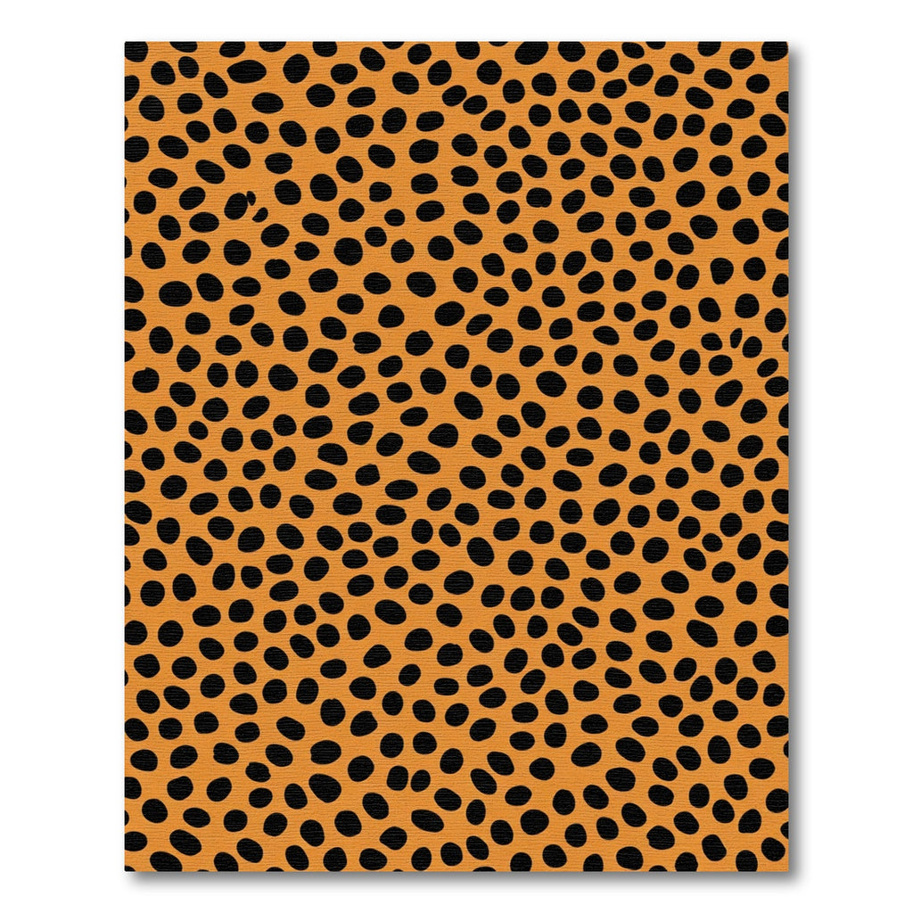 Orange Black Spotted Animal Print Rug