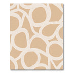 Beige And White Interlocking Organic Shapes Rug