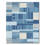 Cool Blue Patchwork Rectangles Rug