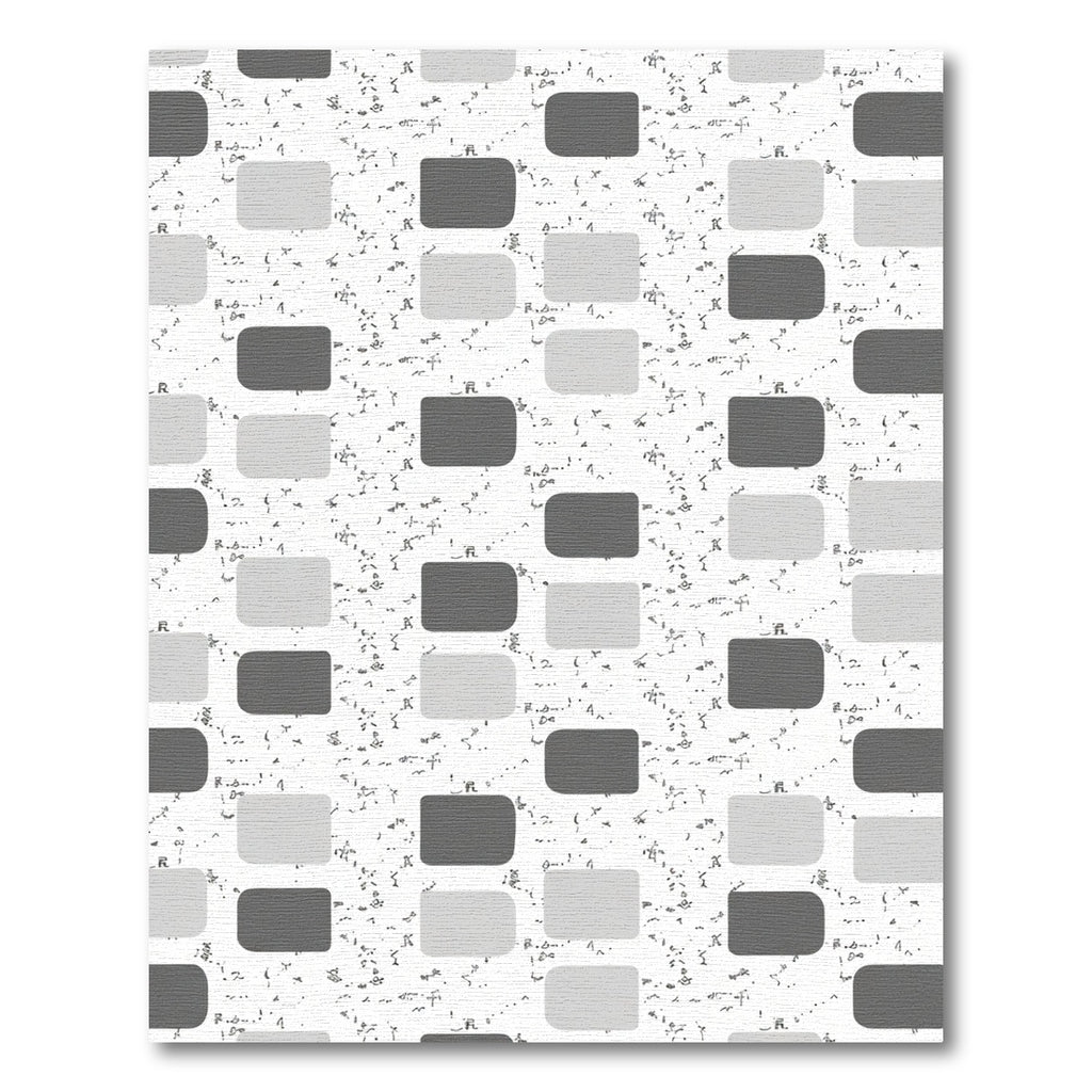 Modern Charcoal Gray Square Grid Rug
