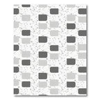 Modern Charcoal Gray Square Grid Rug