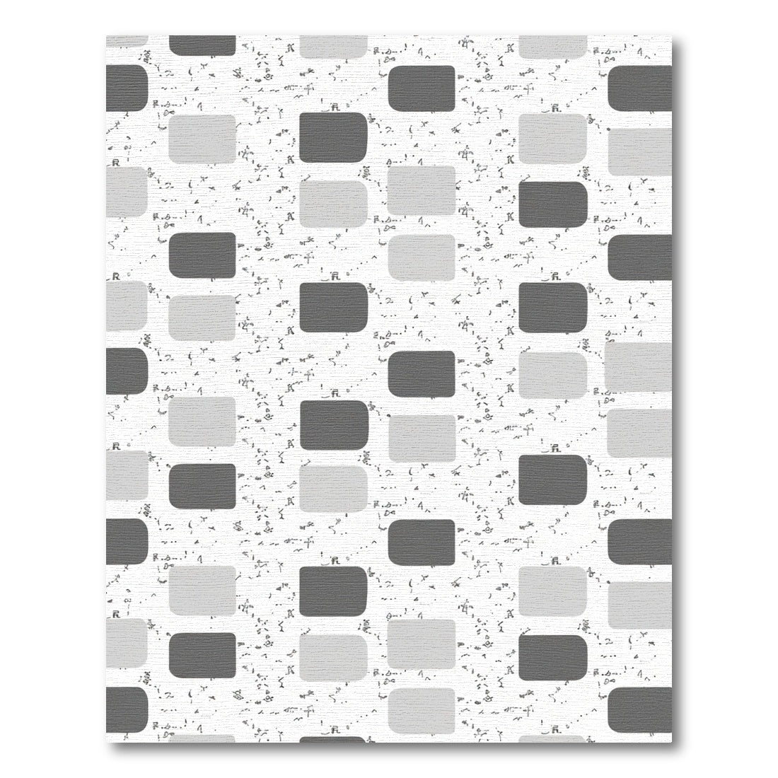 Modern Charcoal Gray Square Grid Rug
