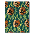 Retro Leopard Leaf Roundel Scatter Rug