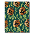 Retro Leopard Leaf Roundel Scatter Rug