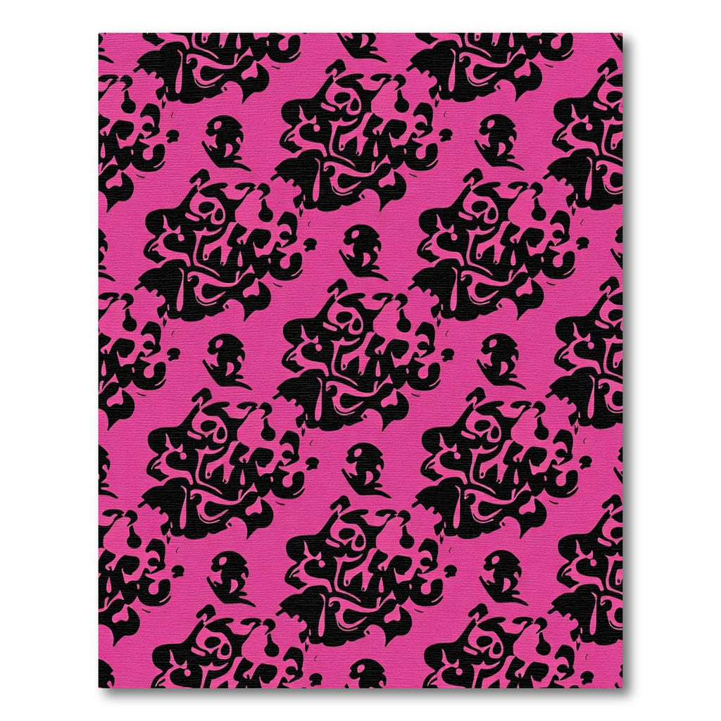 Pink Black Abstract Ink Swirl Rug