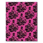 Pink Black Abstract Ink Swirl Rug