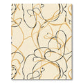 Cream Abstract Swirls with Black Strokes Rug