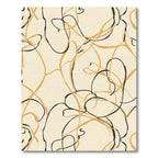 Cream Abstract Swirls with Black Strokes Rug