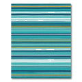 Turquoise Blue Yellow White Horizontal Stripes Rug