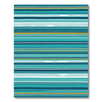 Turquoise Blue Yellow White Horizontal Stripes Rug