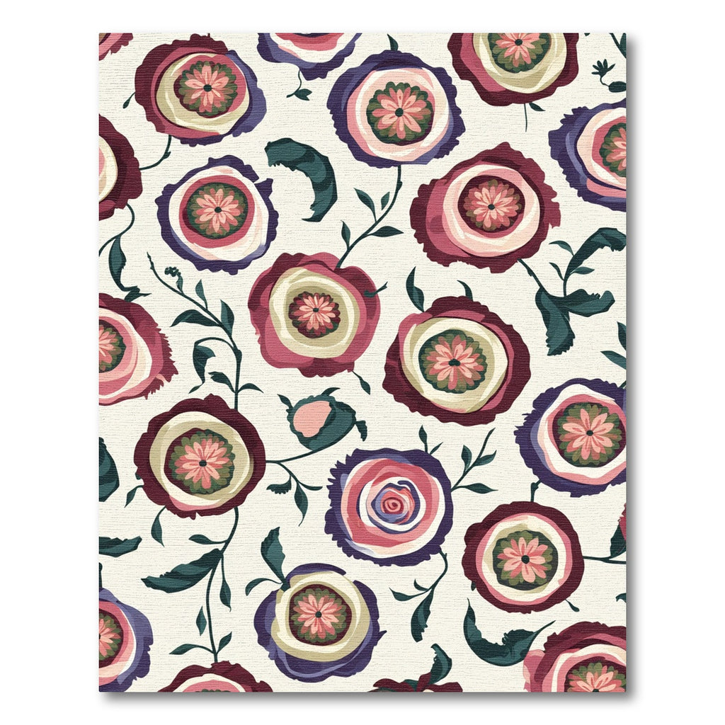 Deep Burgundy Floral Medley Rug