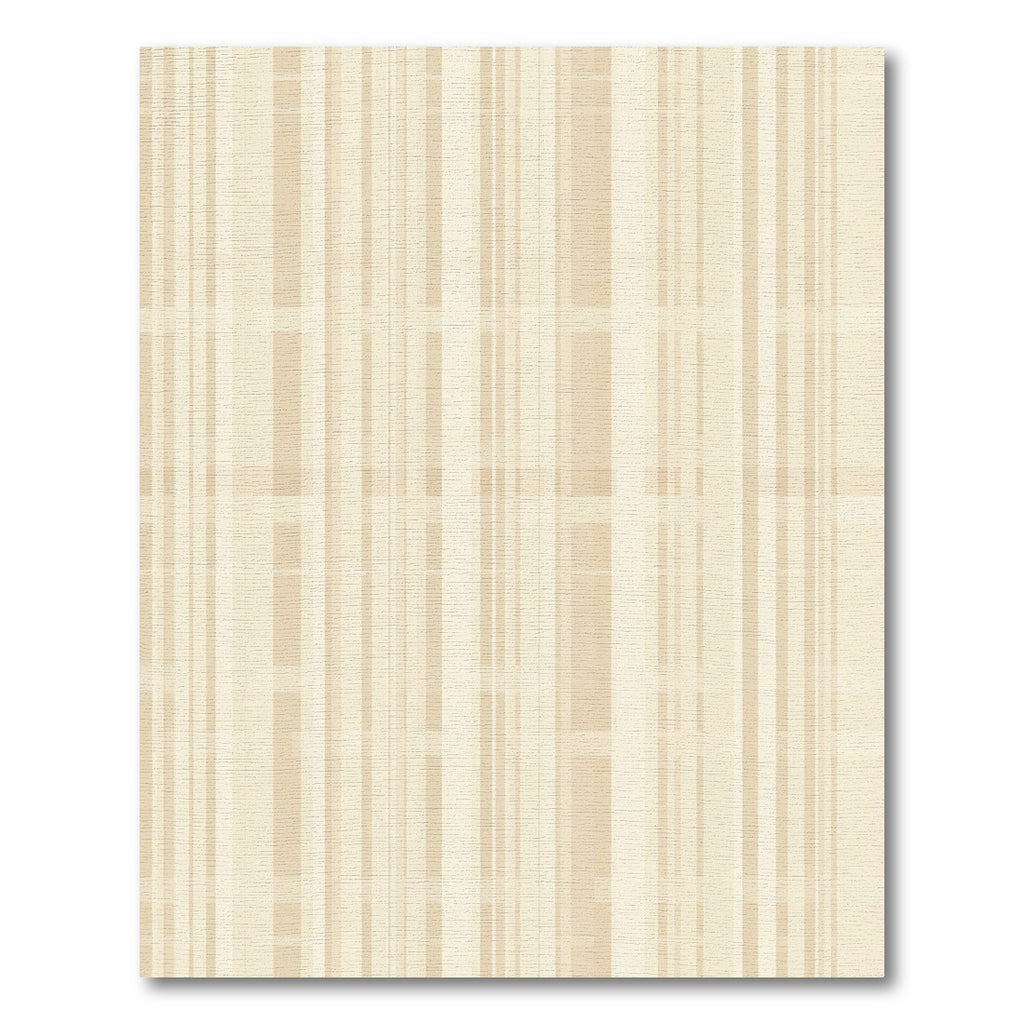 Soft Beige Vertical Stripe Grid Rug