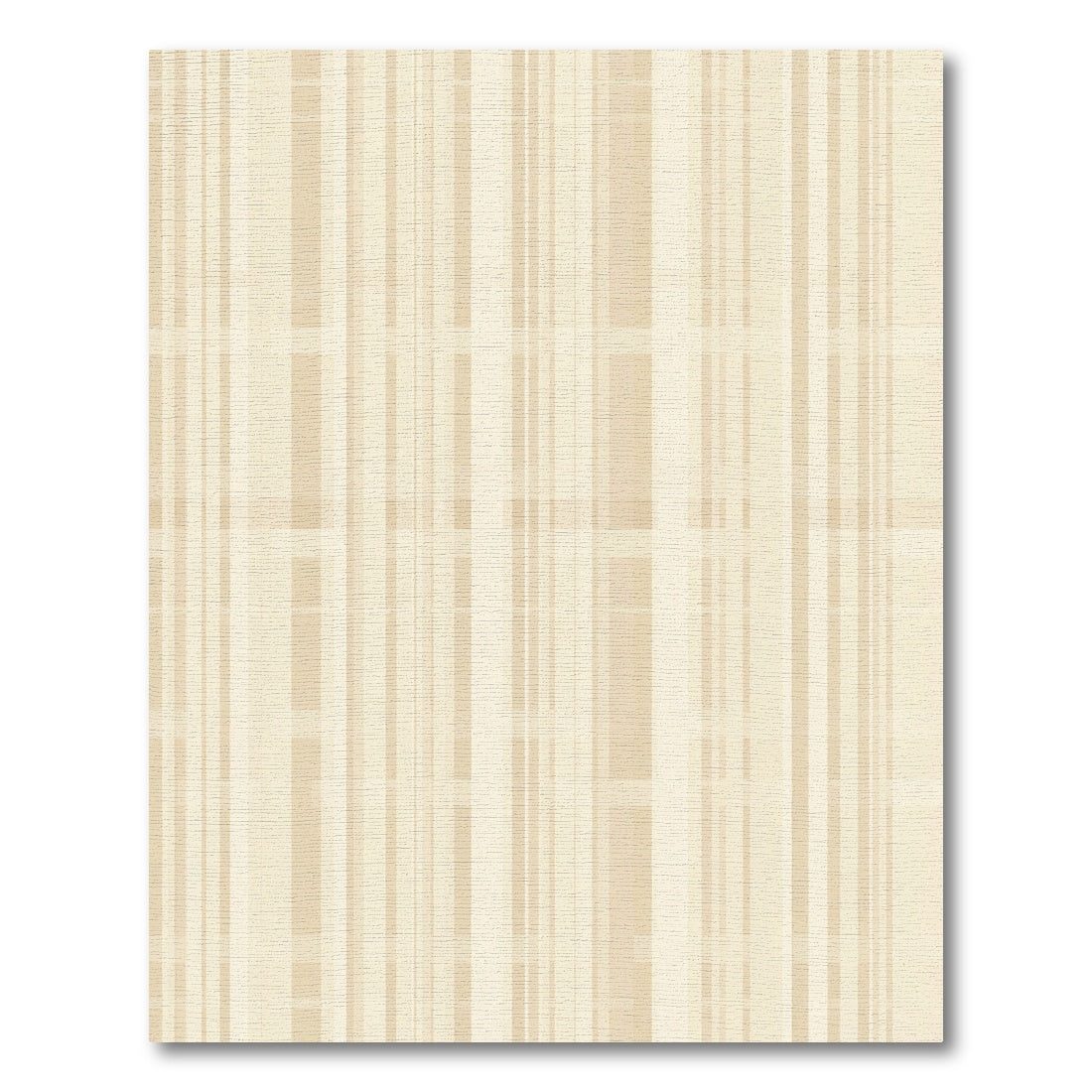 Soft Beige Vertical Stripe Grid Rug