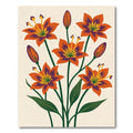 Bold Orange Lily Floral Bouquet Rug