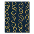Gold Swirl Vine Navy Blue Rug