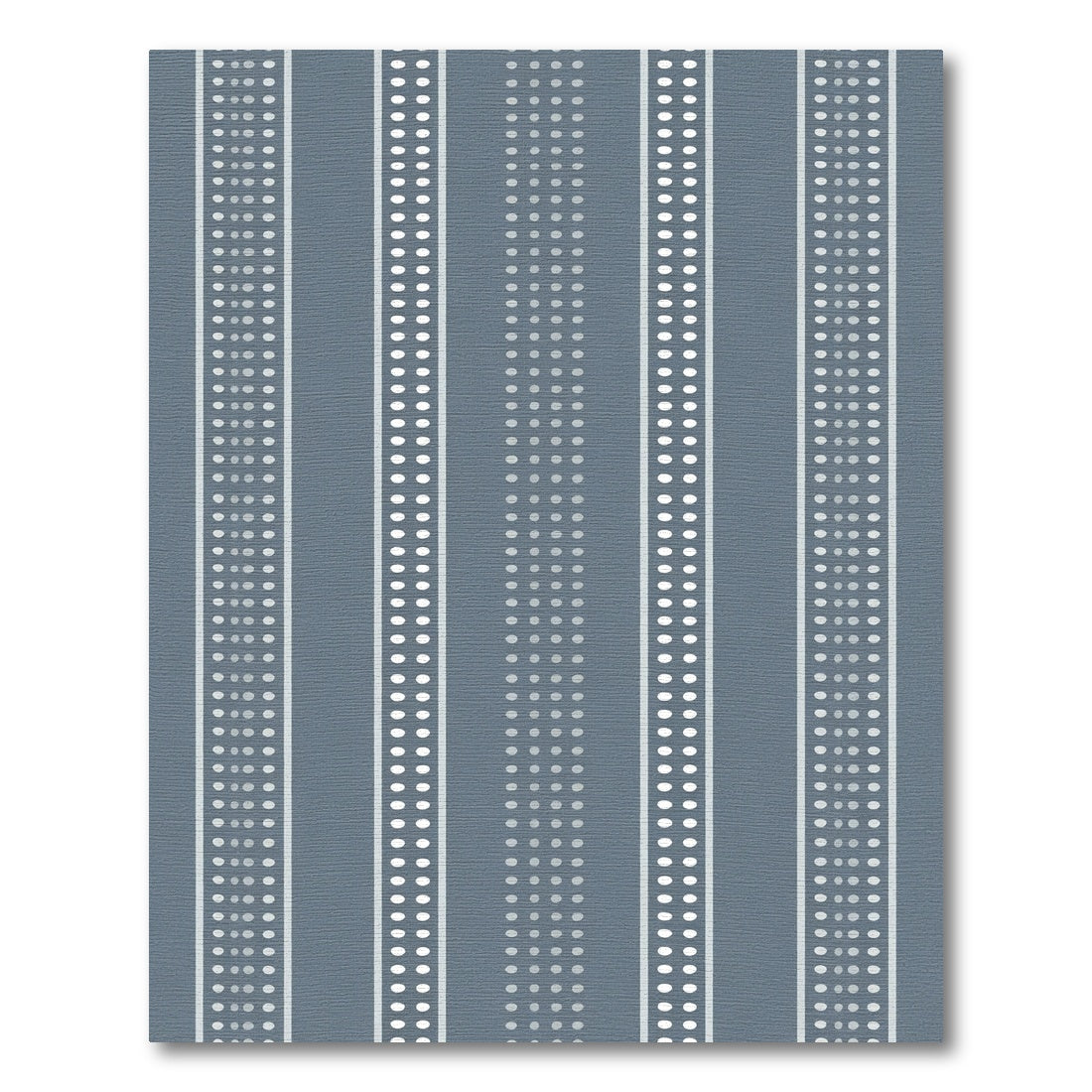 Gray White Striped Dot Rug