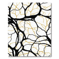 Black Gold Organic Branch Abstract Rug