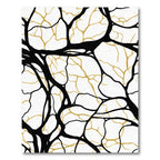 Black Gold Organic Branch Abstract Rug