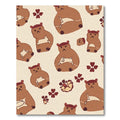 Brown Bear Floral Pattern In Cream Rug