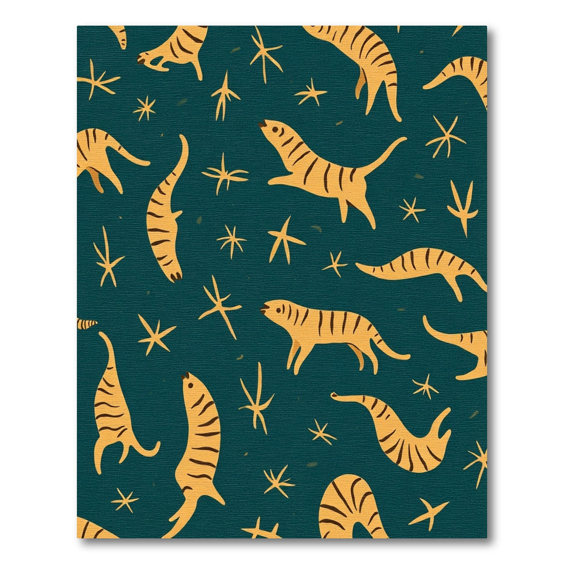 Amber Tigers Amidst Starbursts Rug