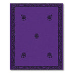 Deep Violet Floral Medallion Border Rug