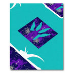 Teal Purple Jagged Diamond Overlay Rug