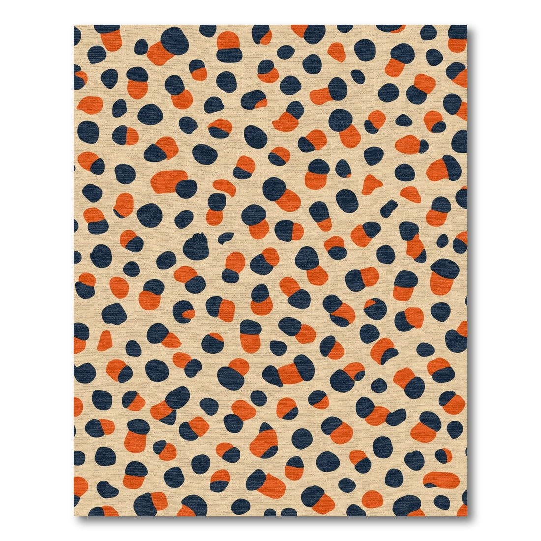 Burnt Orange Navy Polka Dot Rug