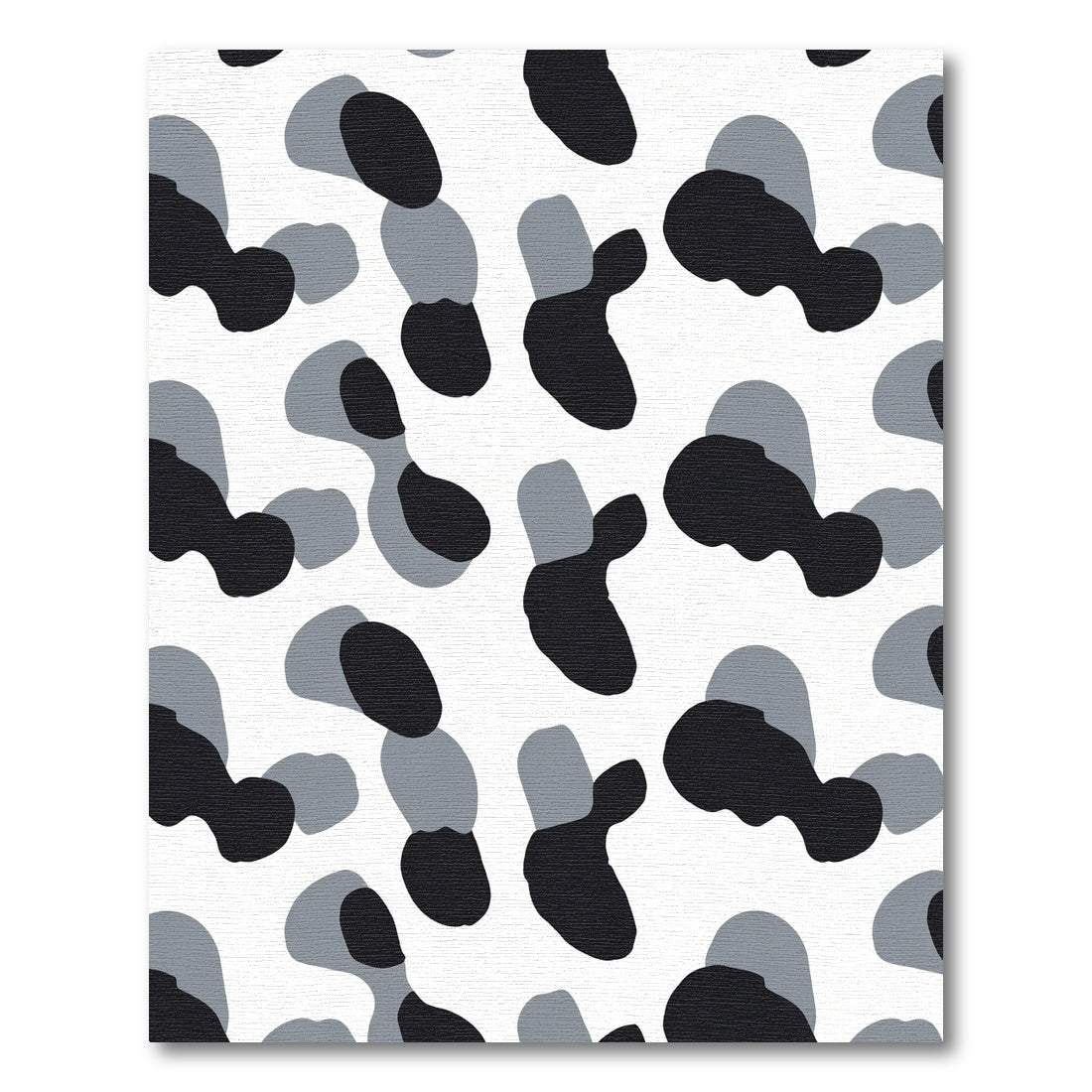Modern Black Gray Irregular Shapes Rug