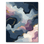 Midnight Blue Pink Golden Swirl Rug
