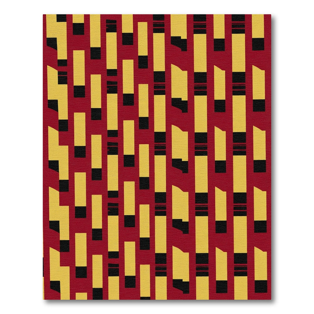 Red Yellow Black Abstract Rectangles Rug