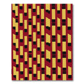 Red Yellow Black Abstract Rectangles Rug