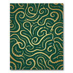 Emerald Gold Swirling Abstraction Rug
