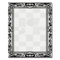 Abstract Black White Organic Border Rug