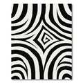 Black White Swirling Diamond Stripe Rug